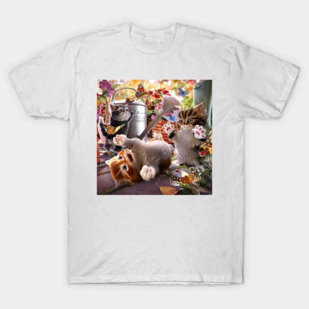 Kitten Playtime T-Shirt by David Penfound Artworks